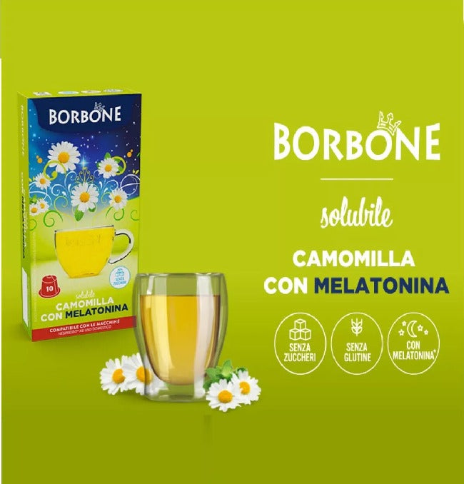 Capsule Caffè Borbone Camomilla e Melatonina Bevande Solubili Compatibili Nespresso