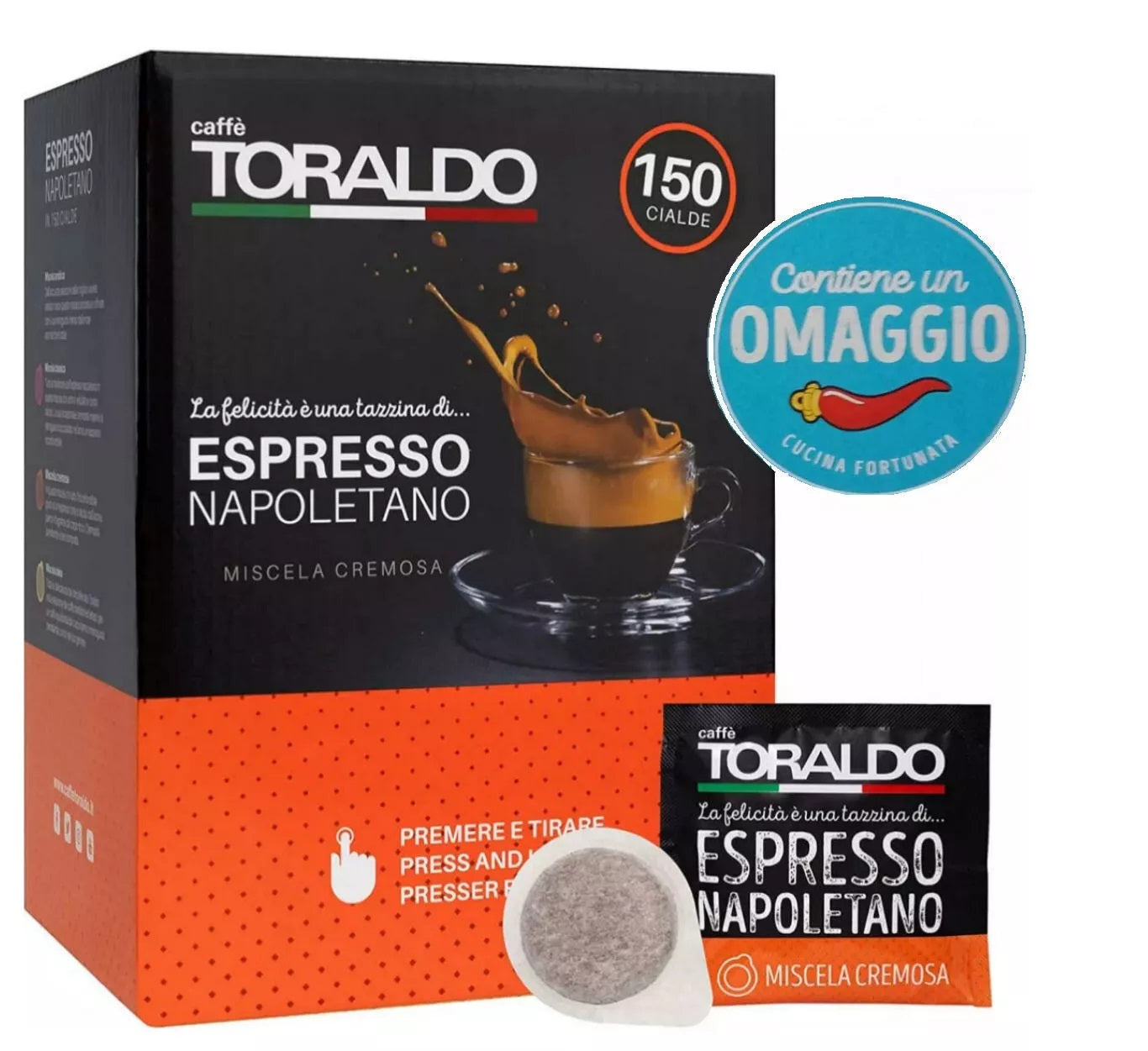 Cialde Caffè Toraldo Miscela Cremosa filtro carta da 44 mm Eco