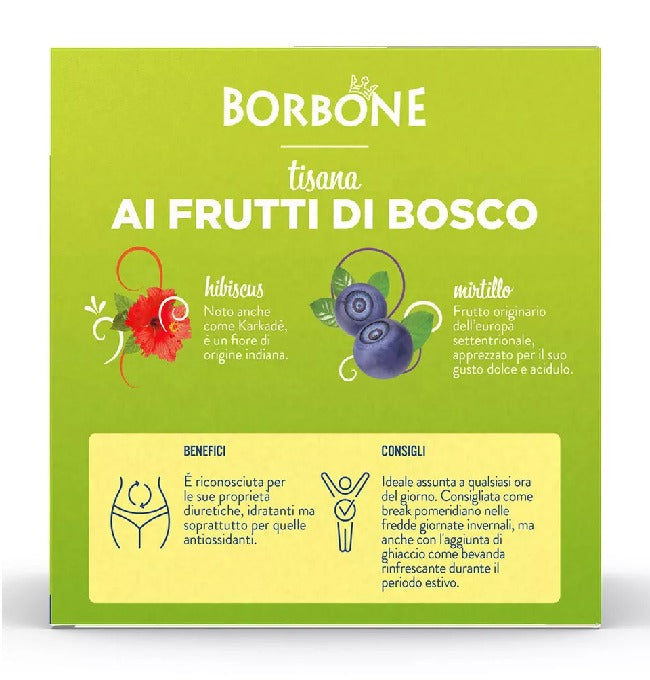 Caffè Borbone Tisana ai Frutti di Bosco Bevanda Solubile compatibile Dolce Gusto