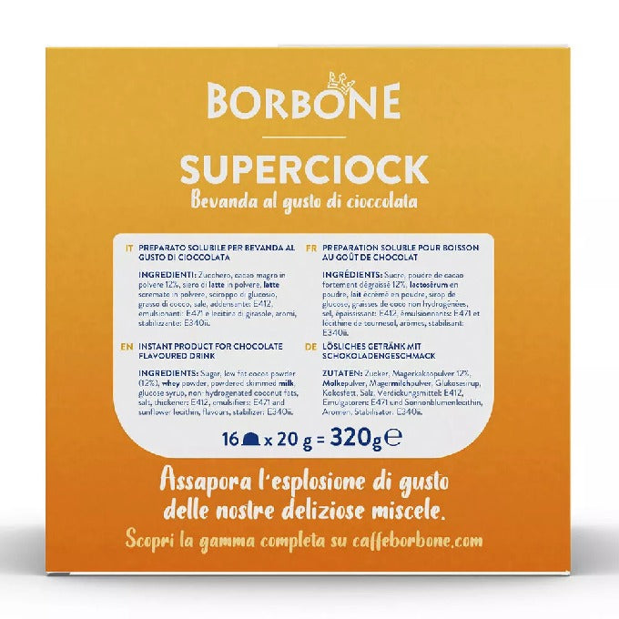 Borbone SUPERCIOK Capsules For Chocolate Flavored Soluble Drink Compatible With Dolce Gusto