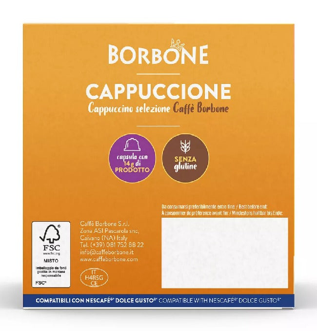 Capsule Borbone CAPPUCCIONE Per Bevanda Solubile al Gusto Cappuccino compatibili con Dolce Gusto