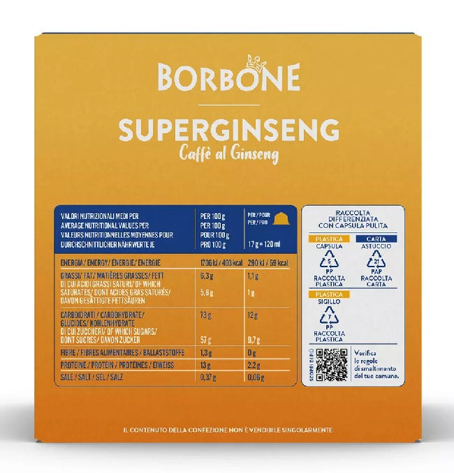 Caffè Borbone Dolce Gusto compatible capsules SUPERGINSENG drink