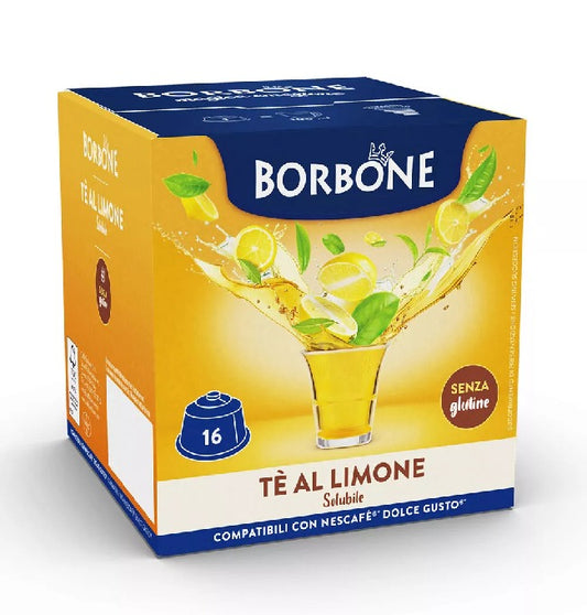 Tè al Limone Caffè Borbone compatibili Dolce Gusto Bevande Solubili Thè Nero Aromatizzato