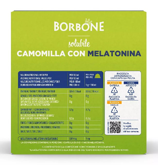 Chamomile with Melatonin Caffè Borbone Soluble Drink Compatible with Dolce Gusto