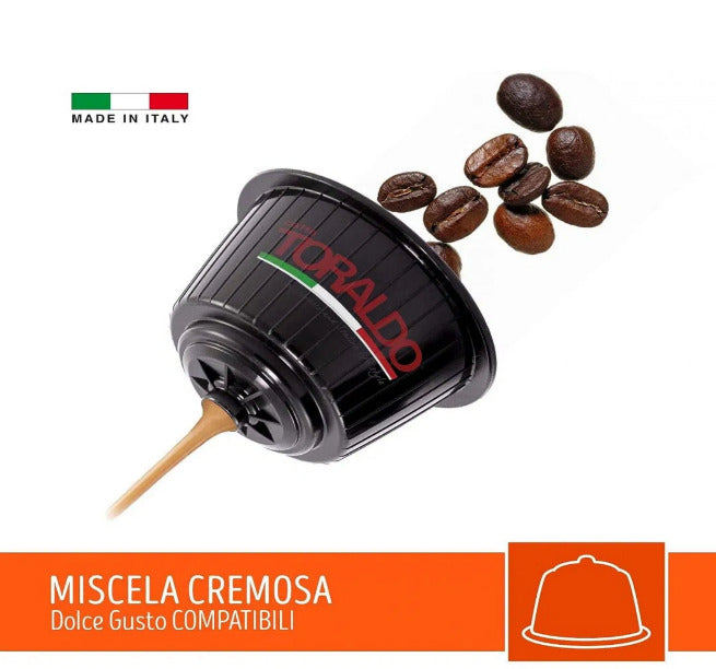 Capsule Caffè TORALDO Miscela Cremosa Compatibili Macchine Dolce Gusto 7,5 gr.