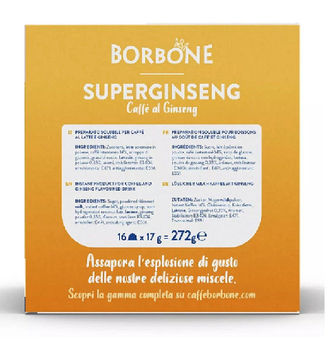 Caffè Borbone Dolce Gusto compatible capsules SUPERGINSENG drink