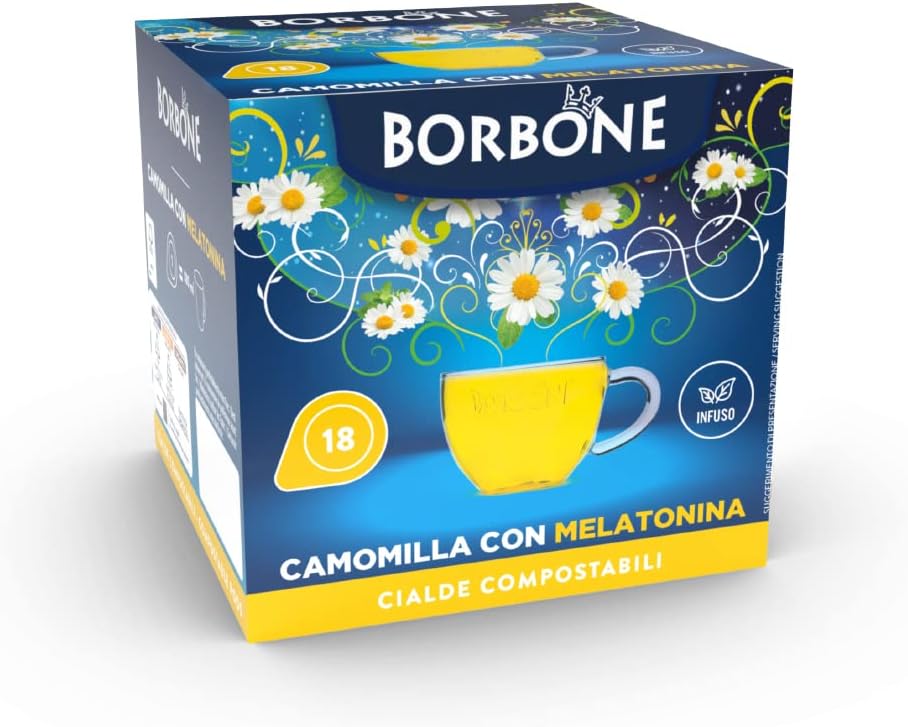 Cialde Borbone Bevanda alla Camomilla con Melatonina Filtro Carta 44 MM ESE Infuso