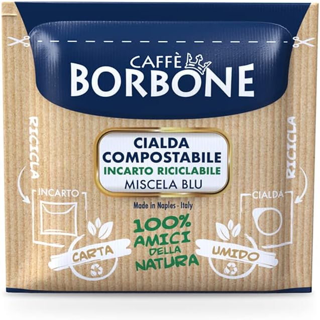 Cialde Caffè Borbone Miscela Blu Incarto Ecologico 100% Filtro Carta 44 MM