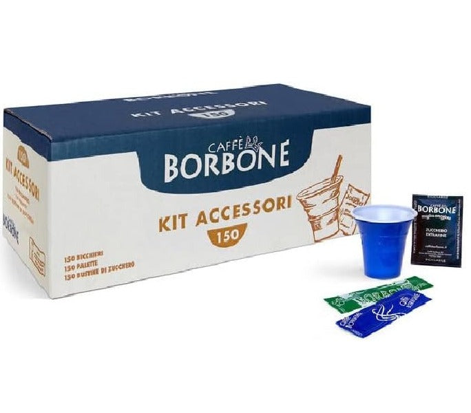 Disposable Accessories Set Caffè Borbone Kit Cups Sugar Stirrers for Drinks Coffee Herbal Teas