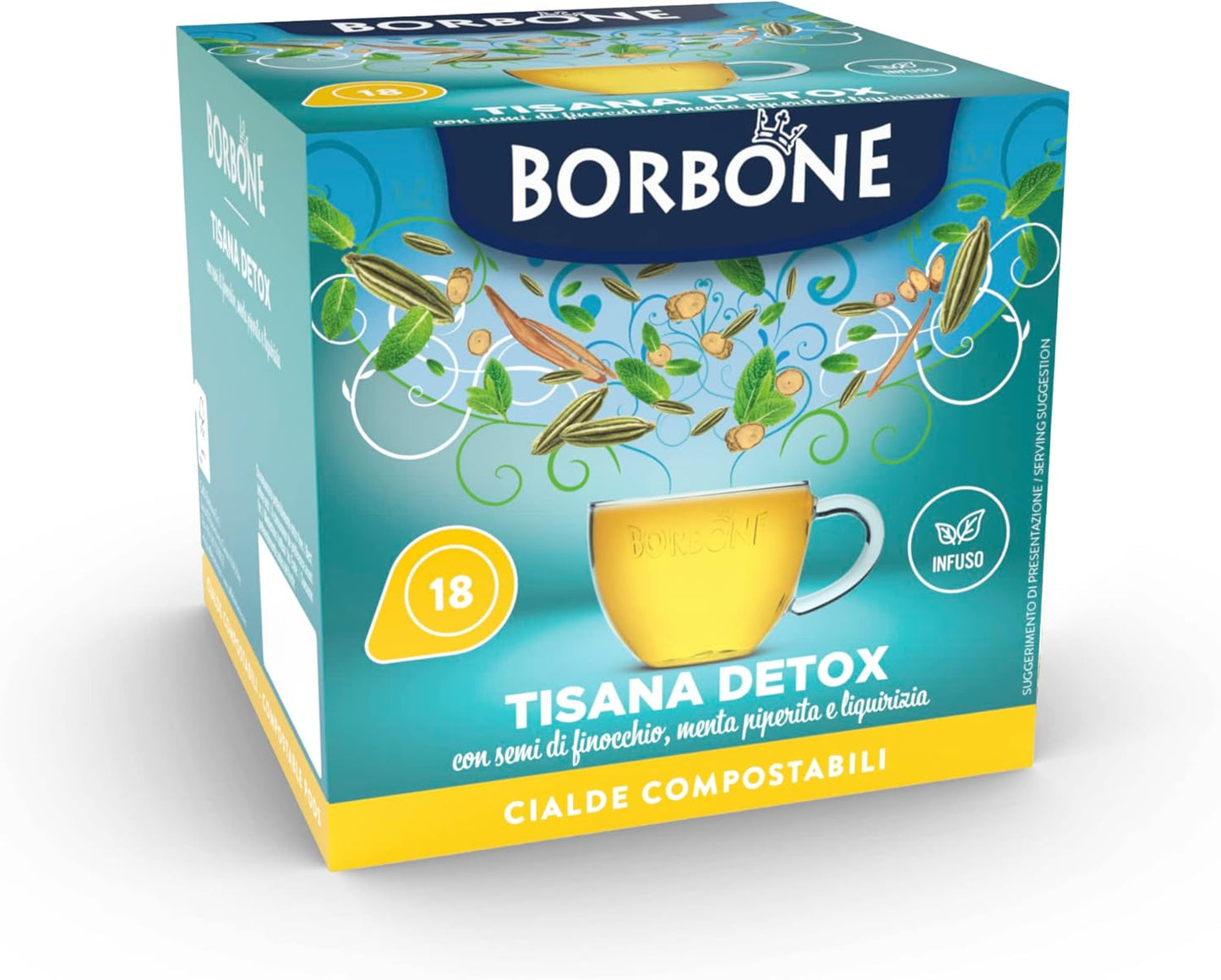 Borbone Coffee Pods Herbal Tea Drink DETOX Infusion Paper Filter 44 MM