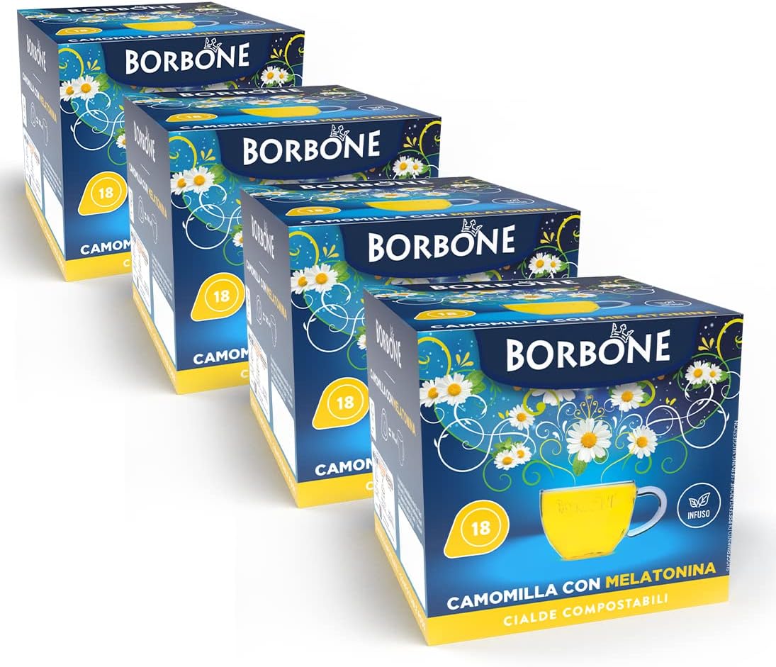 Cialde Borbone Bevanda alla Camomilla con Melatonina Filtro Carta 44 MM ESE Infuso