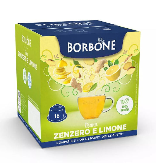 Capsule Zenzero e Limone Tisana Caffè Borbone Bevande Solubile Compatibili Dolce Gusto