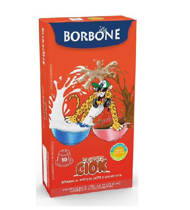 Caffè Borbone Dj Gusto Ciok Chocolate Flavor Capsules Compatible with Nespresso