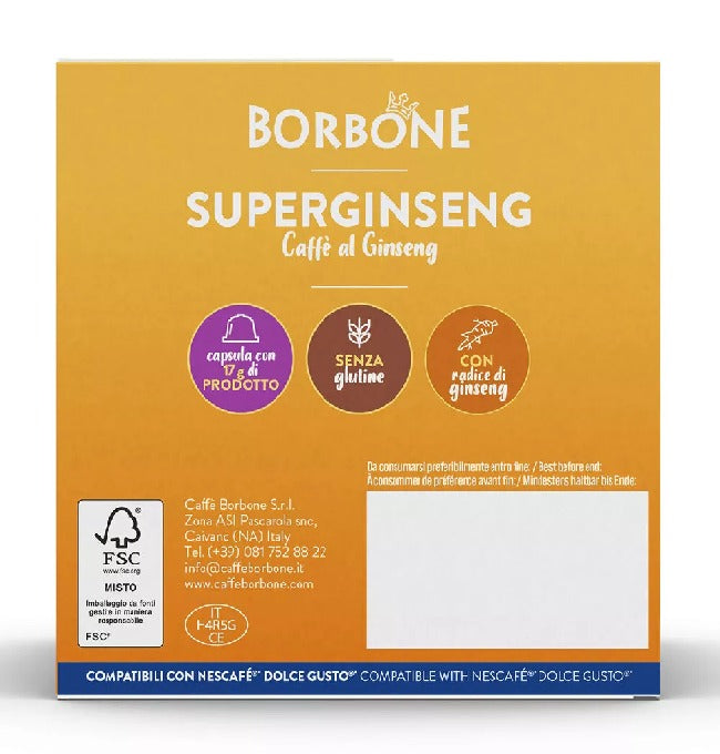 Caffè Borbone Dolce Gusto compatible capsules SUPERGINSENG drink