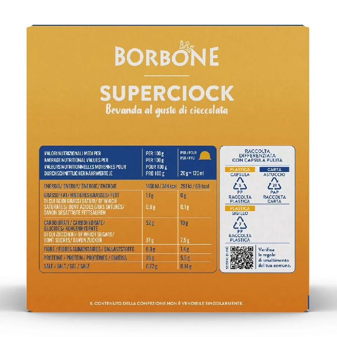 Borbone SUPERCIOK Capsules For Chocolate Flavored Soluble Drink Compatible With Dolce Gusto