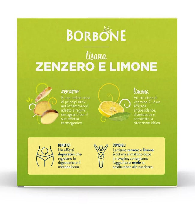 Capsule Zenzero e Limone Tisana Caffè Borbone Bevande Solubile Compatibili Dolce Gusto