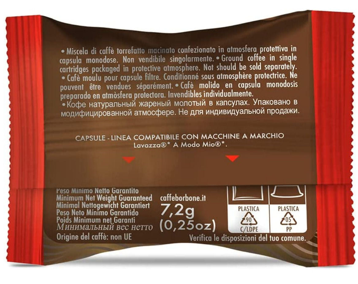 Borbone Don Carlo Red Coffee Capsules Compatible with A Modo Mio