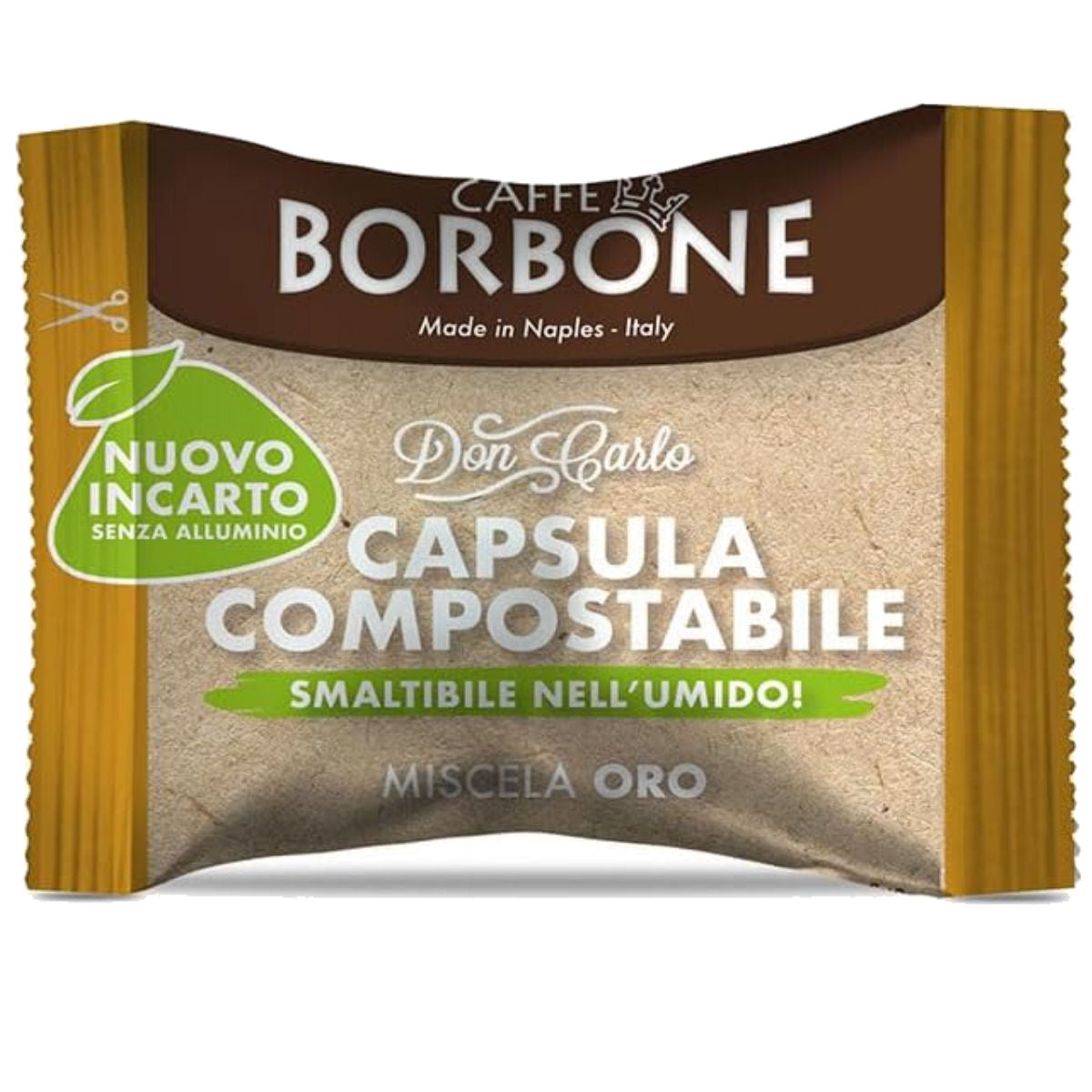 Borbone Don Carlo Gold Blend Compostable Coffee Capsules in Aluminum Compatible with A Modo Mio