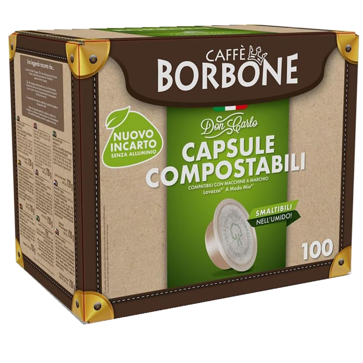 Borbone Don Carlo Gold Blend Compostable Coffee Capsules in Aluminum Compatible with A Modo Mio