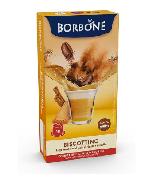 Capsule Caffè Borbone BISCOTTINO senza glutine compatibili Nespresso*