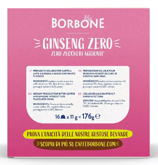 Ginseng Zero Capsules Caffè Borbone Soluble Drinks Compatible Dolce Gusto