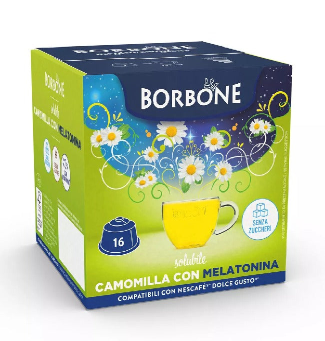 Chamomile with Melatonin Caffè Borbone Soluble Drink Compatible with Dolce Gusto