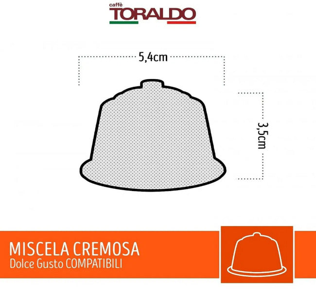 Capsule Caffè TORALDO Miscela Cremosa Compatibili Macchine Dolce Gusto 7,5 gr.