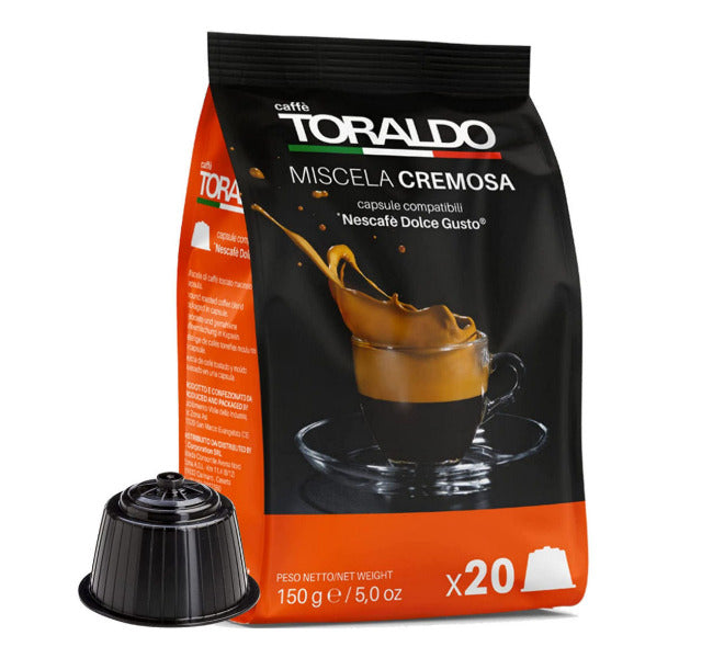 Capsule Caffè TORALDO Miscela Cremosa Compatibili Macchine Dolce Gusto 7,5 gr.