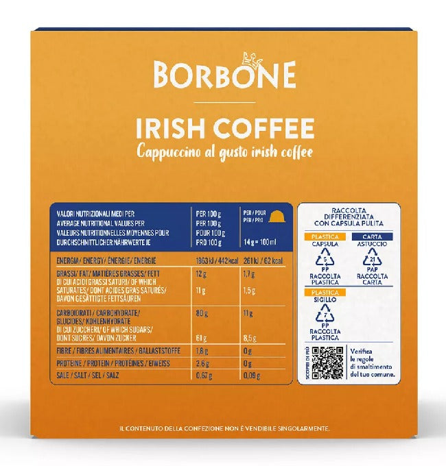 Irish Coffee Caffè Borbone Bevande Solubili compatibili Dolce Gusto