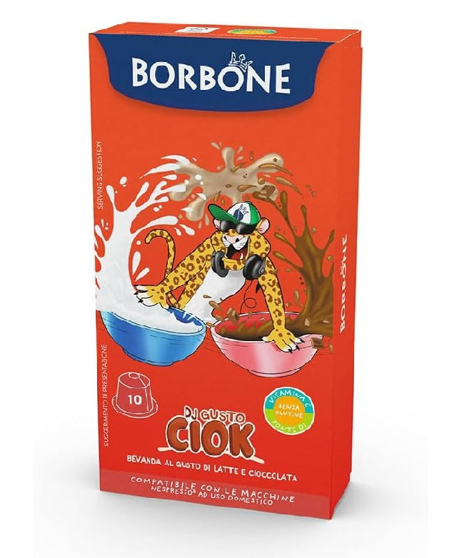 Caffè Borbone Dj Gusto Ciok Chocolate Flavor Capsules Compatible with Nespresso