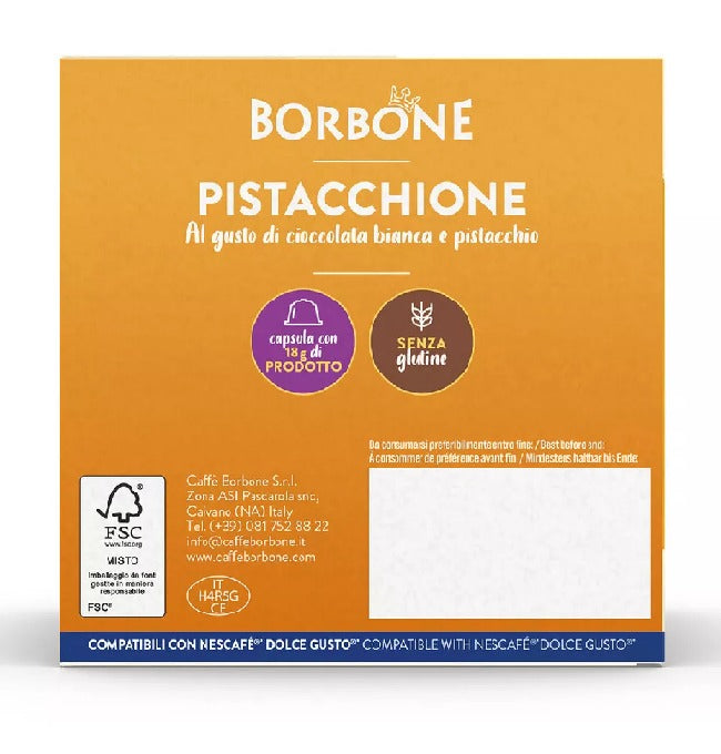 Pistacchione Caffè Borbone White Chocolate and Pistachio Drink Compatible with Dolce Gusto