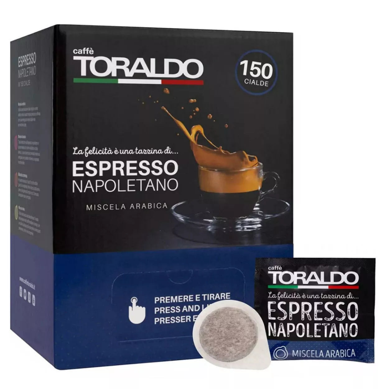 Cialde Caffè Toraldo Miscela Arabica filtro carta da 44 mm Eco