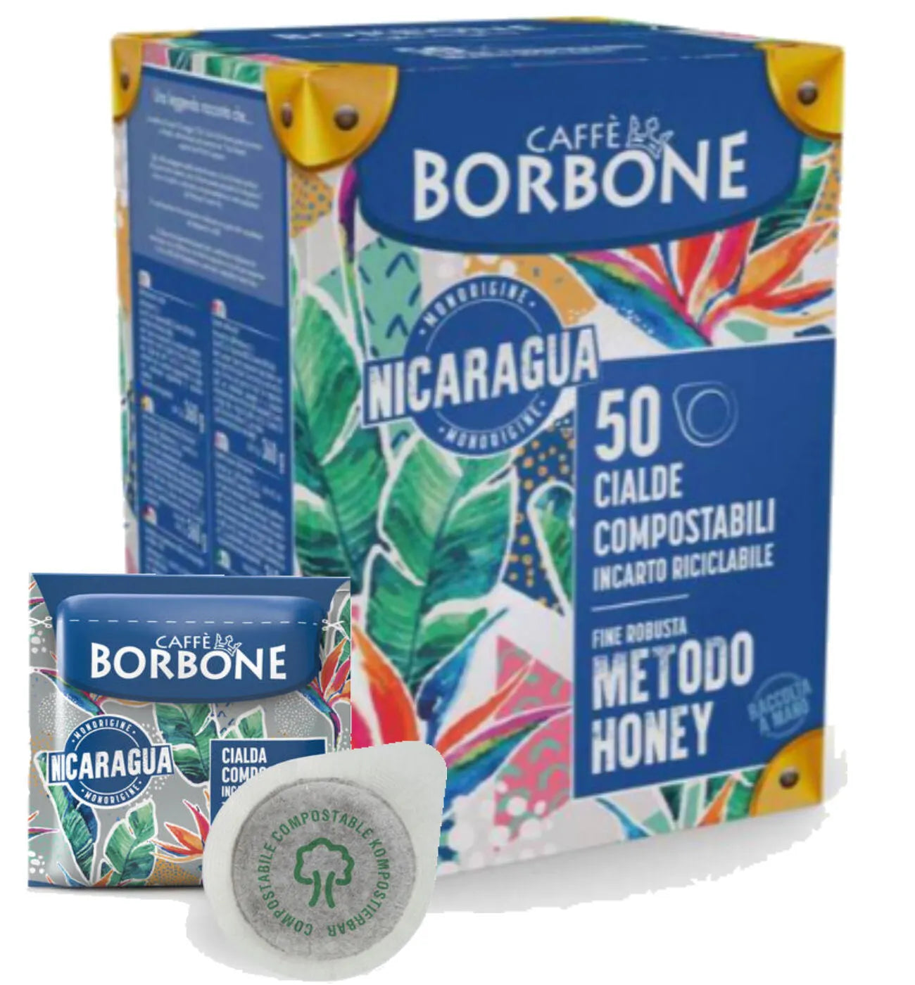 Cialde Caffè BORBONE Miscela Nicaragua Fine Robusta Monorigine Filtro ECO 44 mm