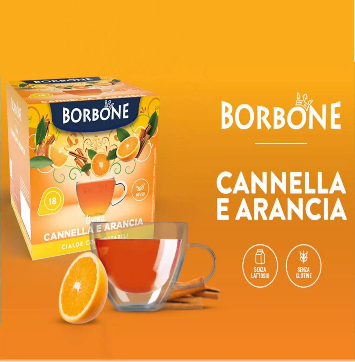 Cialde Caffè Borbone Bevanda CANNELLA E ARANCIA Filtro Carta 44 MM