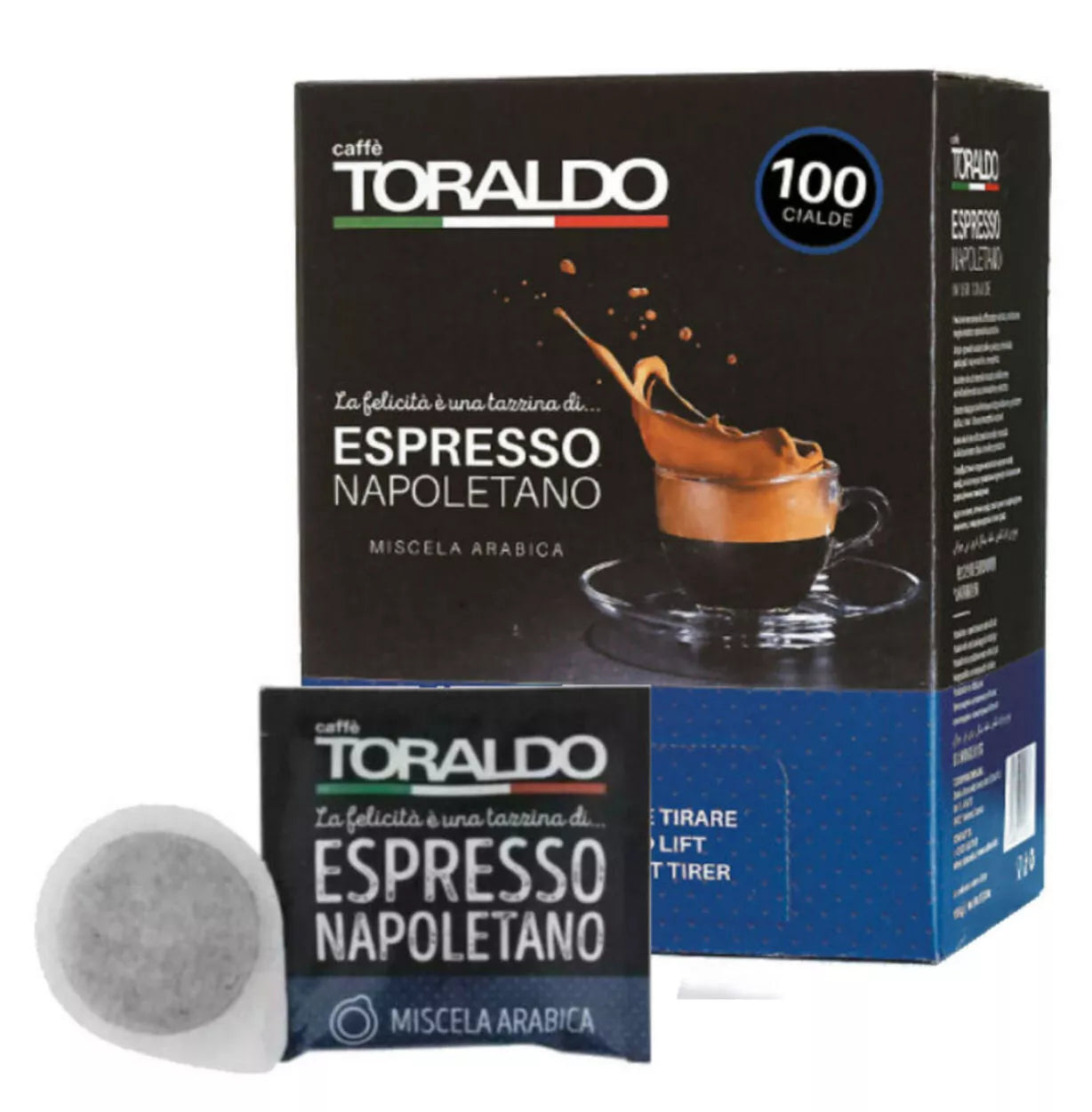 Cialde Caffè Toraldo Miscela Arabica filtro carta da 44 mm Eco