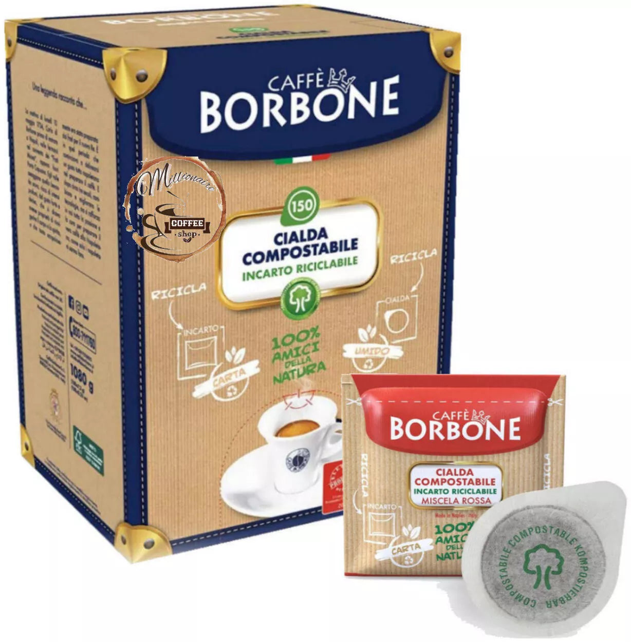 Caffè Borbone Red Blend Pods 100% Eco-Friendly Wrapping 44MM Filter