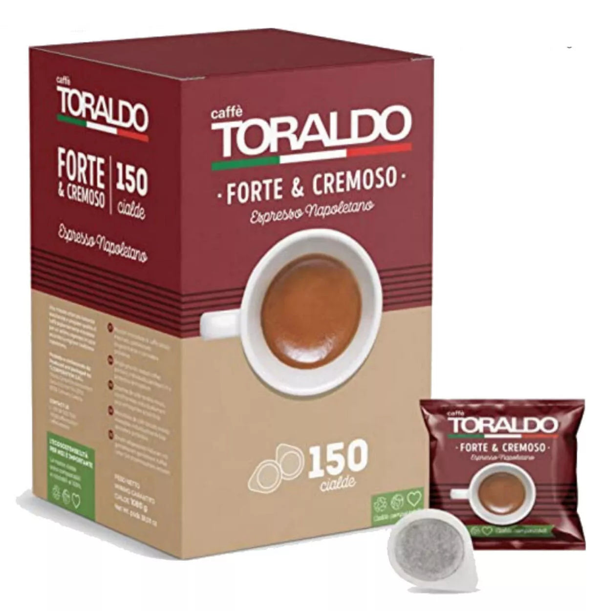 TORALDO Coffee Pods Strong &amp; Creamy Blend Paper filter 44 MM 7.2 g.