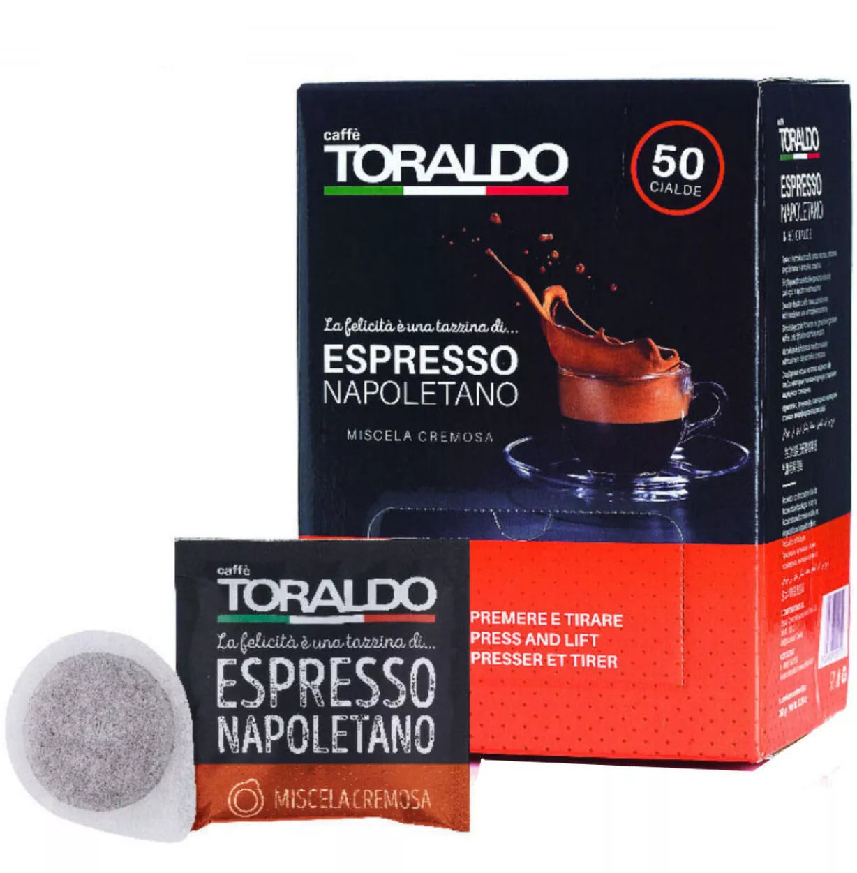 Cialde Caffè Toraldo Miscela Cremosa filtro carta da 44 mm Eco