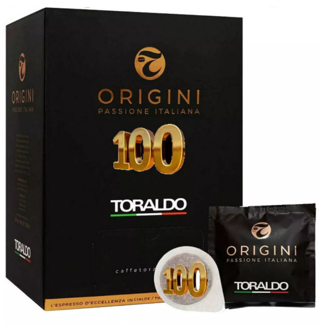 TORALDO Espresso Coffee Pods ORIGINS 100% ARABIC Blend 44mm Eco paper filter