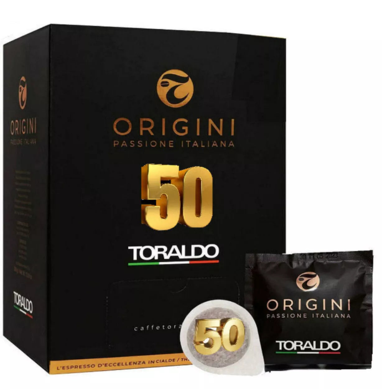 TORALDO Espresso Coffee Pods ORIGINS 100% ARABIC Blend 44mm Eco paper filter