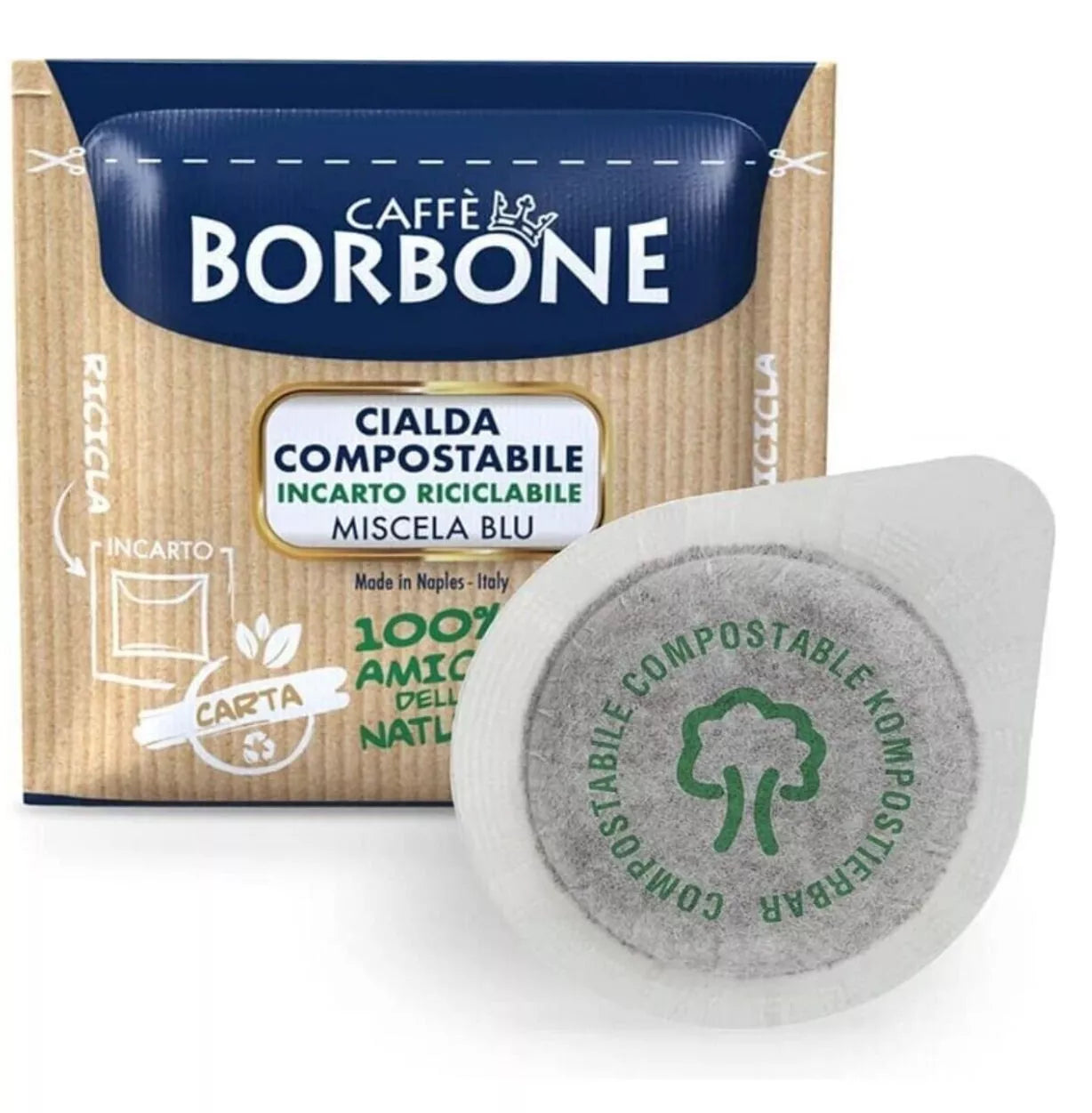 Cialde Caffè Borbone Miscela Blu Incarto Ecologico 100% Filtro Carta 44 MM