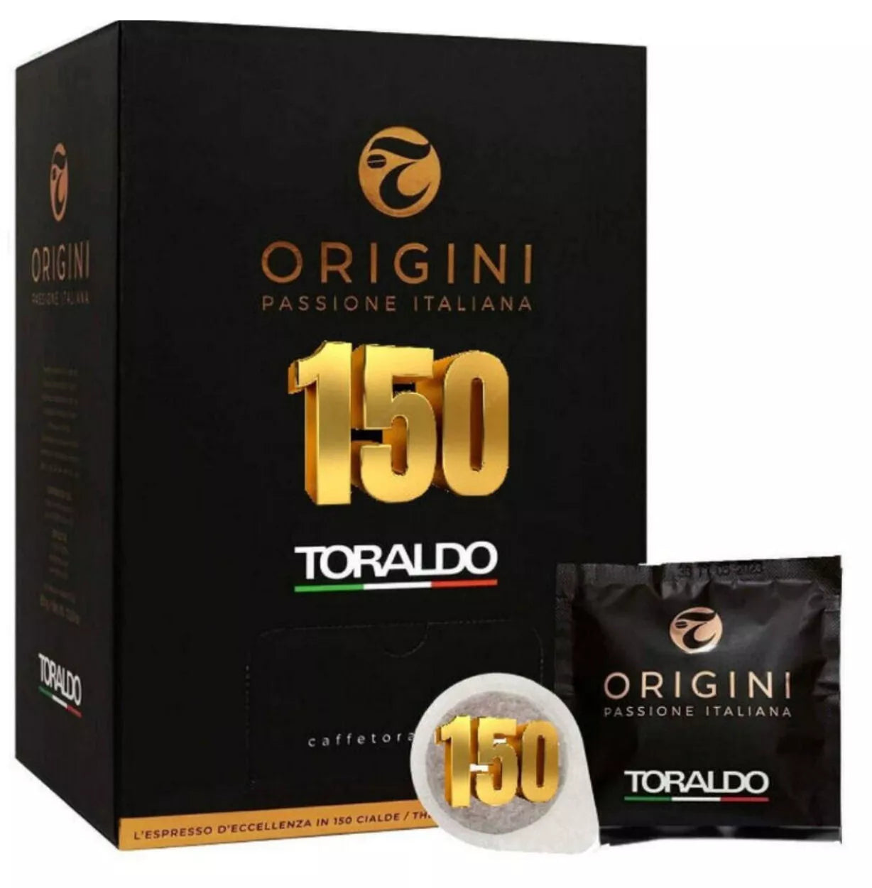 TORALDO Espresso Coffee Pods ORIGINS 100% ARABIC Blend 44mm Eco paper filter