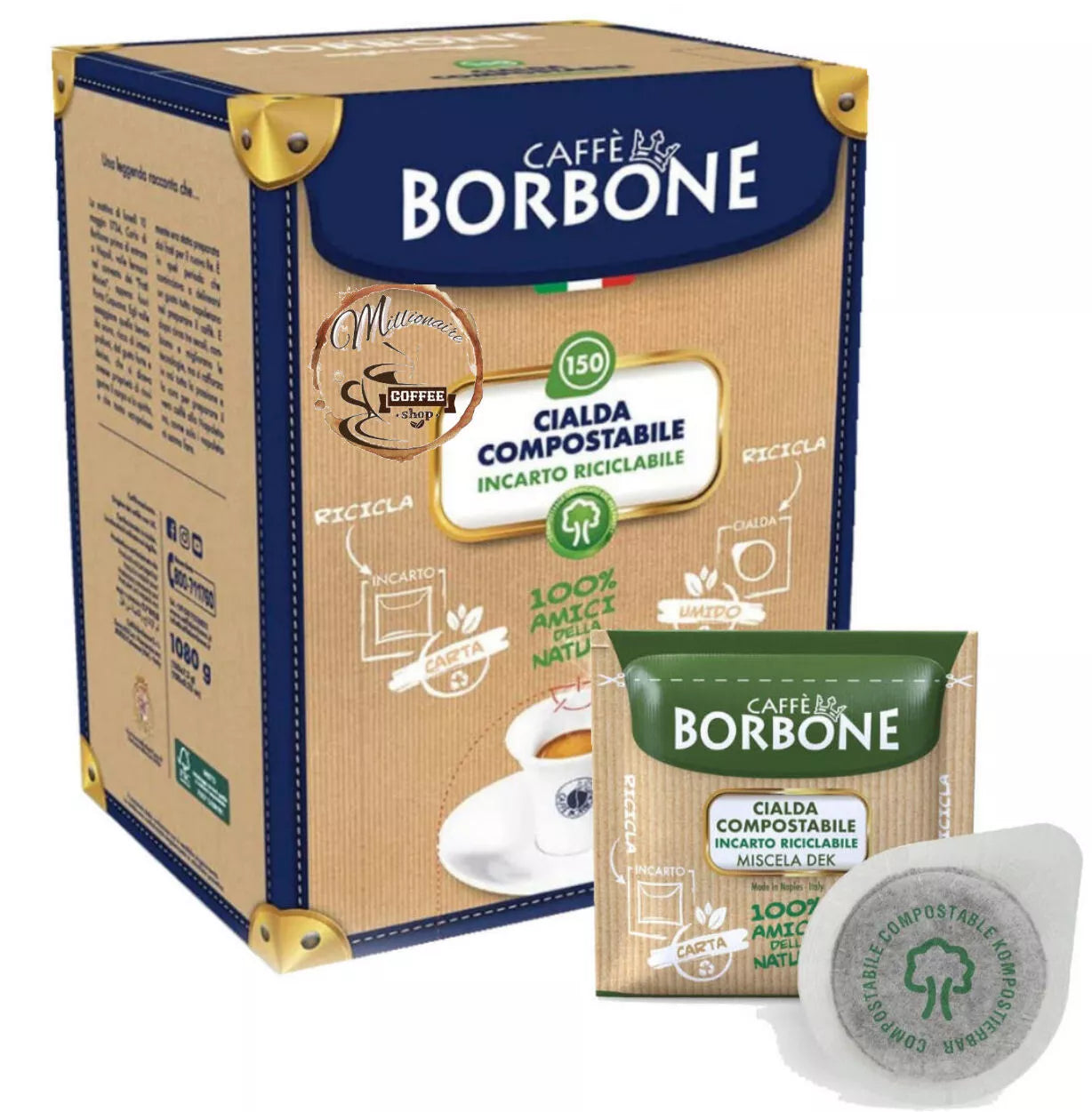 DEKA Caffè Borbone Pods Decaffeinated Blend 44 MM Eco-Friendly Wrapping