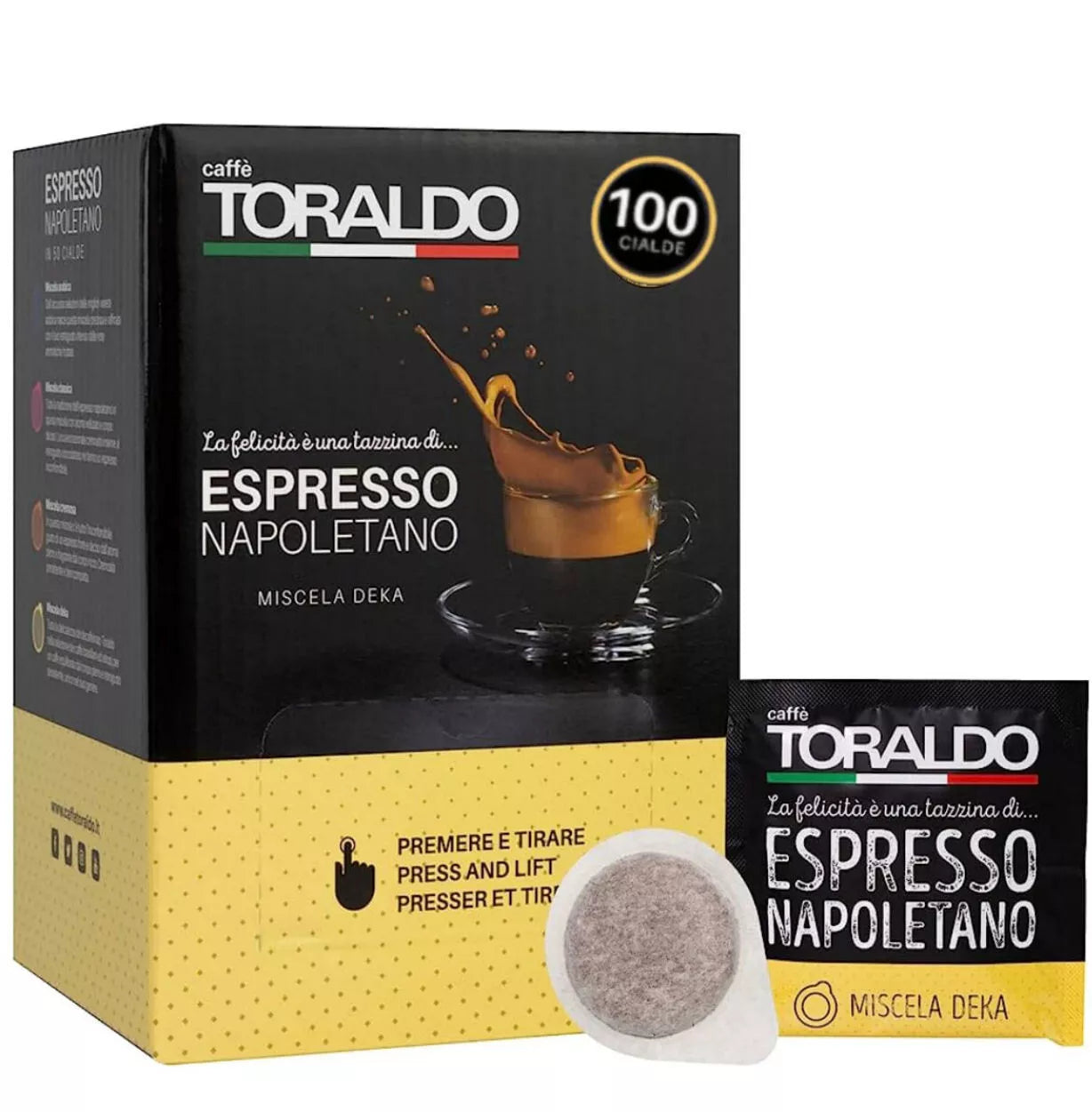 Cialde Caffè Toraldo Miscela Decaffeinata Filtro 44 MM Eco