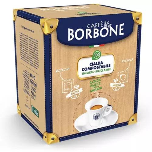 Caffè Borbone Cialde Compostabili Miscela LIGHT Meno Caffeina 50% Blu 50% Dek